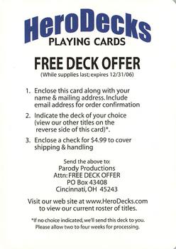 2006 Hero Decks Derby Deck Playing Cards #NNO Hero Decks Back